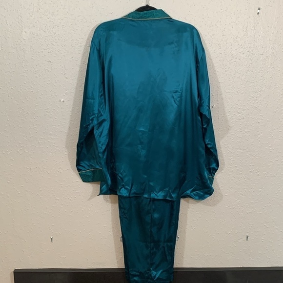 Victoria’s Secret Gold Label Vintage Teal Green Pajama Set size M - Picture 5 of 9